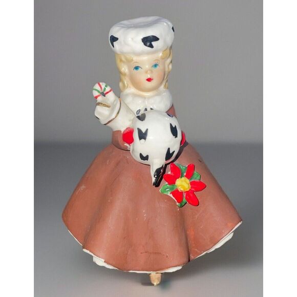 VTG✨Christmas Headvase Planter Relpo Lady Gifts Shopper Head Vase Red White